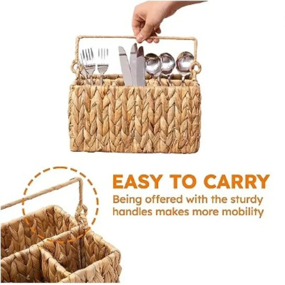 Natural Woven Wicker Kitchen Cooking Utensils / Office / Craft Supplies Holder